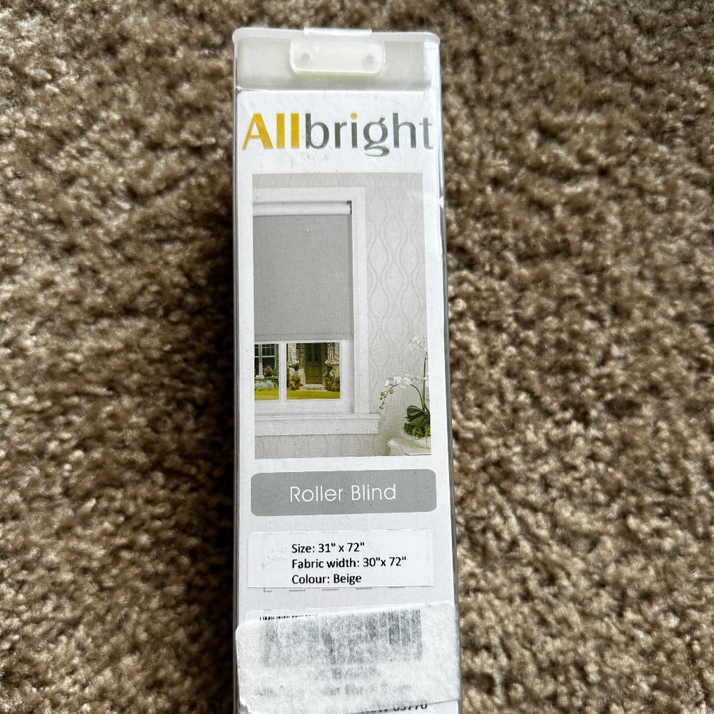 All Bright brand white roller blind